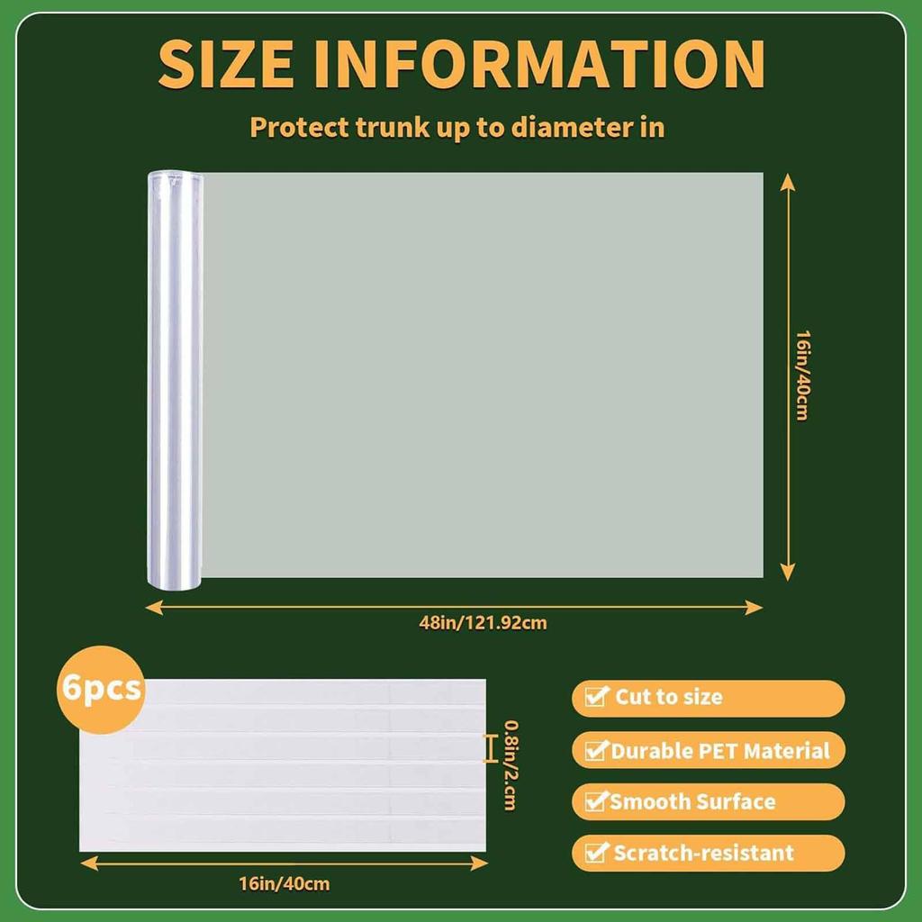 PVC Tree Trunk Protector Guard,Outside Plant Cover with Self Adhesive Strips for Winter,Saplings,Fruit Trees,Landscaping,Shrub