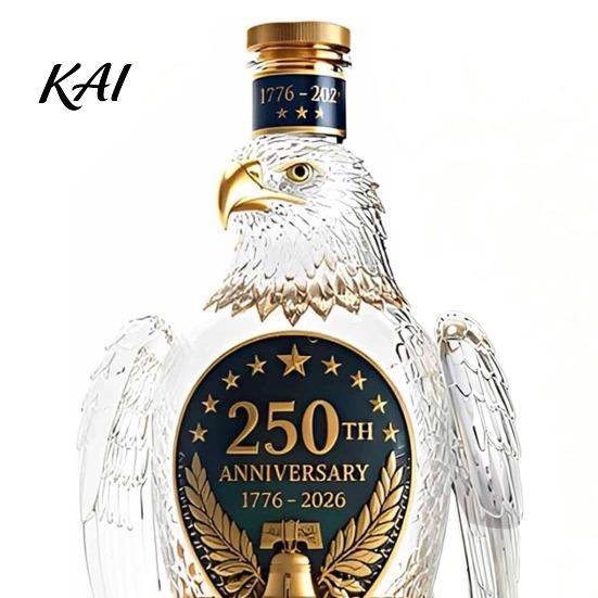 Unique Wine Decanter Eagle Shaped Whiskey Decanter, USA 250th Anniversary Commemorative Bottle with Stopper, 1776-2026 Heritage Edition Patriotic
