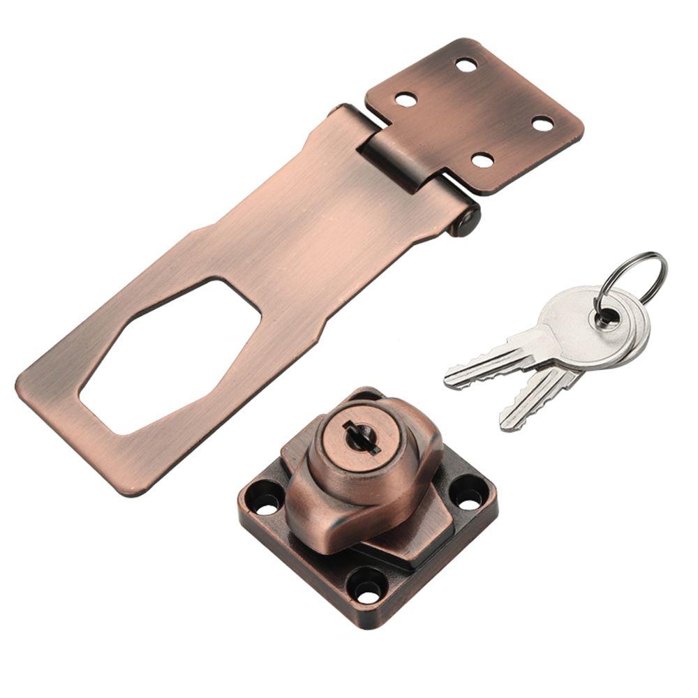 Buckle Burglarproof Cupboard Zinc Alloy Drawer Cabinet Door Lock Keyed Hasp Lock