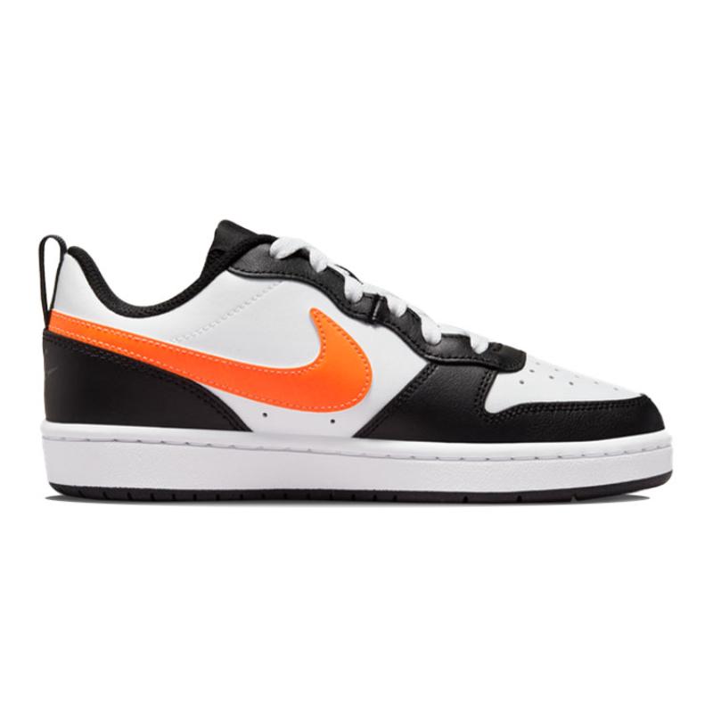 Nike Court Borough 2 Low White Black Orange GS Sneakers BQ5448-115