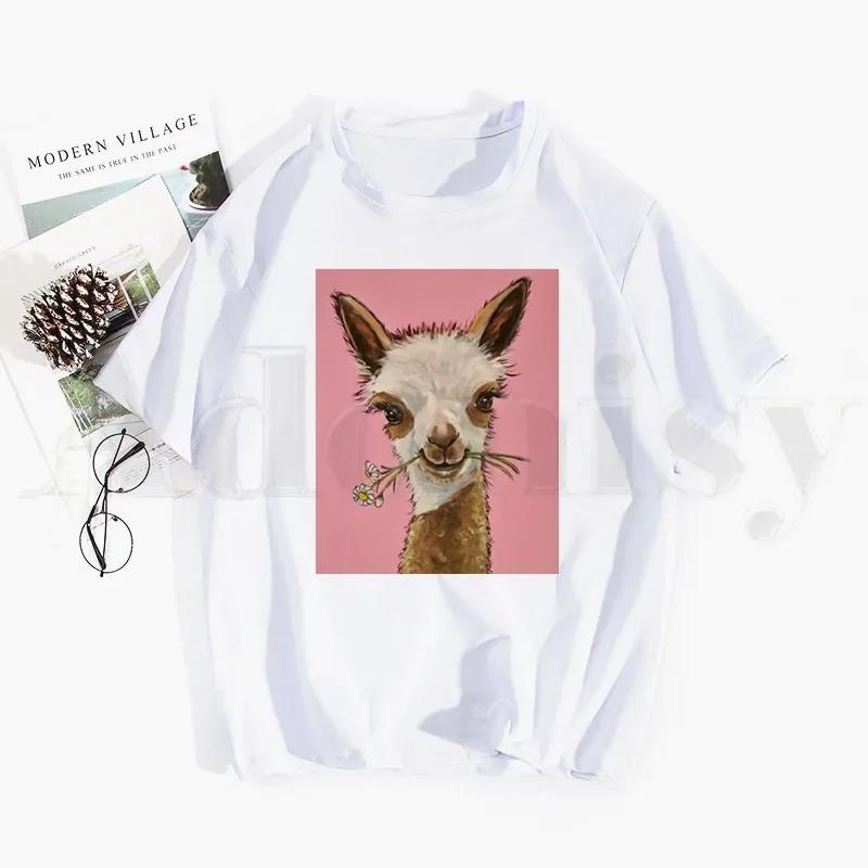 Alpaca No Prob Llama Attractive Design Pretty Tshirt Hip Hop Girl Print Tees Harajuku Tshirts Fashion Summer Tshirt