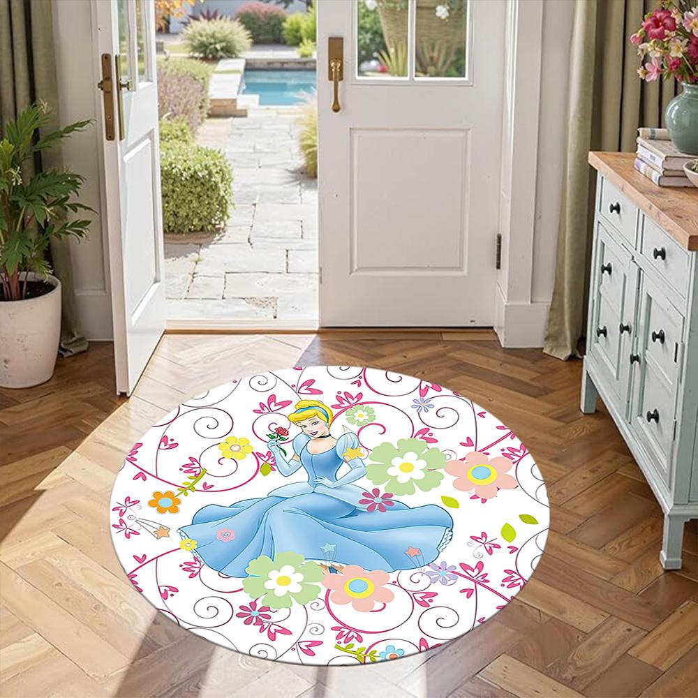 Cinderella's Round Carpet Suitable for Balcony Outdoor Entryway Playrooms Anti-slip Round Rug Office home decor Wedding Party Gift