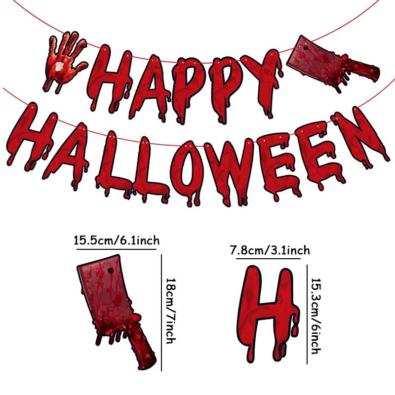 

Красная буква баннера Хэллоуин ужас вечеринка украшение бар дом с привидениями внутренний дом подвесное украшение