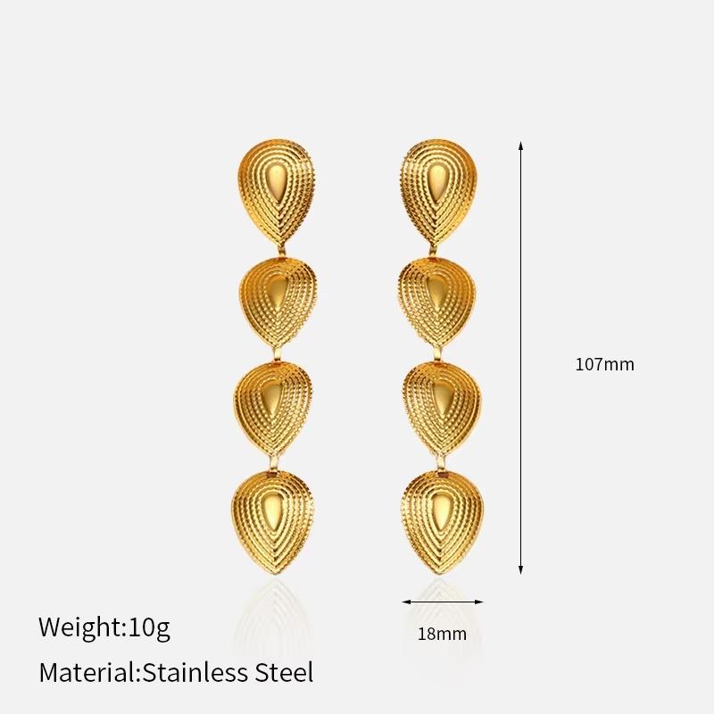New Personality Fashion Geometric Charms Stud Earrings Glossy Stainless Steel Earrings For Women Daily Wearing Party Gifts