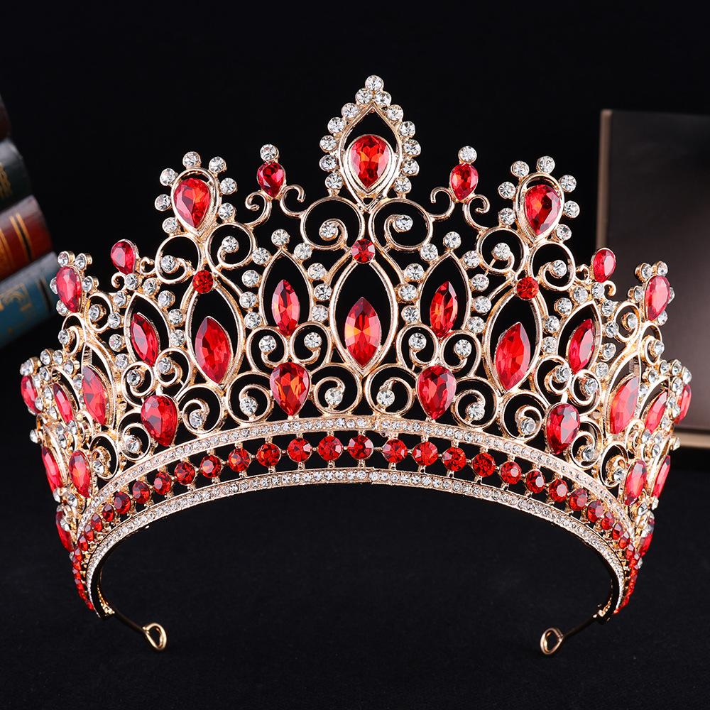 

DIEZI Elegant Baroque Opal Crystal Crown For Women Girls Wedding Vintage Bride Queen Bridal Tiaras Hair Accessories Headbands