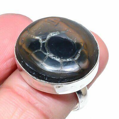 

Natural Mud Crack Jasper Gemstone 925 Sterling Silver Gift Ring Size 7.5 B9N92