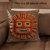 2D Aztec Sun God Print Square Throw Pillow Covers Pattern Cushion Cover Suitable For Sofa Bedroom Car Pillow Cover