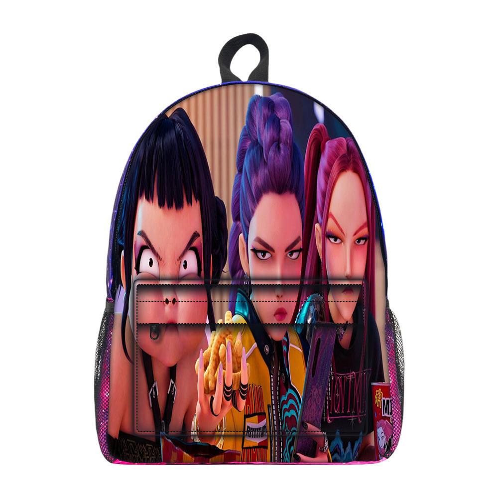 Kpop Demon Hunters Cartoon Pattern Oxford Cloth Student Backpack