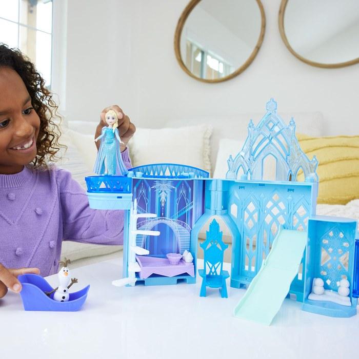 Mattel Anna and the Snow Queen (Disney Frozen) Elsa's Ice Palace (Stacking Castle Series! Mini Doll) Dress-Up Doll & Playhouse Playset with