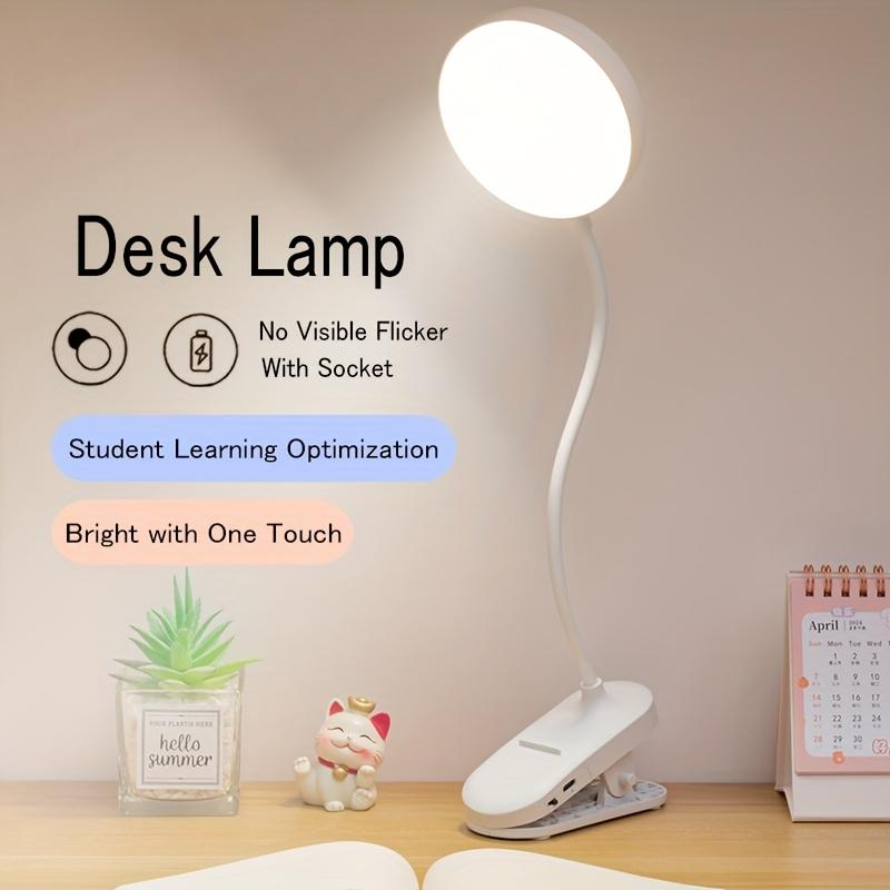 USB Rechargeable Folding Clip On Desk Lamp Touch Control 3 Level Dimming Eye Care Reading Light Portable Night Light