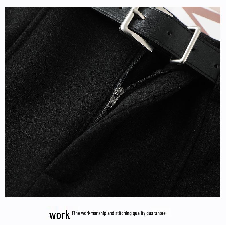 Women's Off-White Velvet Woolen High-Waist Slimming Wide-Leg Pants - Autumn/Winter 2025 Collection