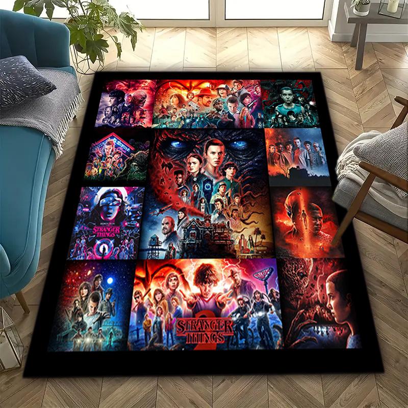 Halloween horror horror theme Stranger Things carpet home living room decoration table and chairs anti slip door mat outdoor picnic mat carpet A6