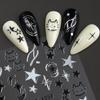 Black Silver Cat Animals Nail Sticker Decals Y2K Charms Cute Dog Cartoon Adhesive Sliders Foils For Manicure Nail Art Decoration