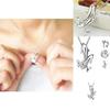 Stylish Double Dolphin Rhinestone Pendant Necklace With Premium Alloy Materials