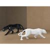 Modern Black & White Geometric Shape Panther for Home Decor (Pack of 2, White & Black)