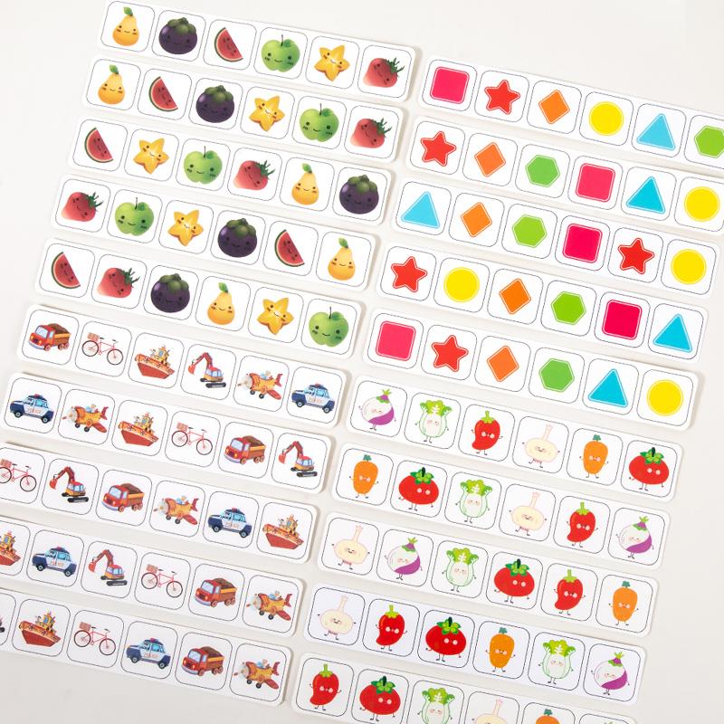 Wooden Bus Memory Chess Montessori Matching Board Game Color Cognition Fruit Shape Blocks Puzzles Educational Toys for Children