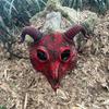 Goat Skull Halloween Mask - PU Animal Costume Prop for Parties & Escape Rooms