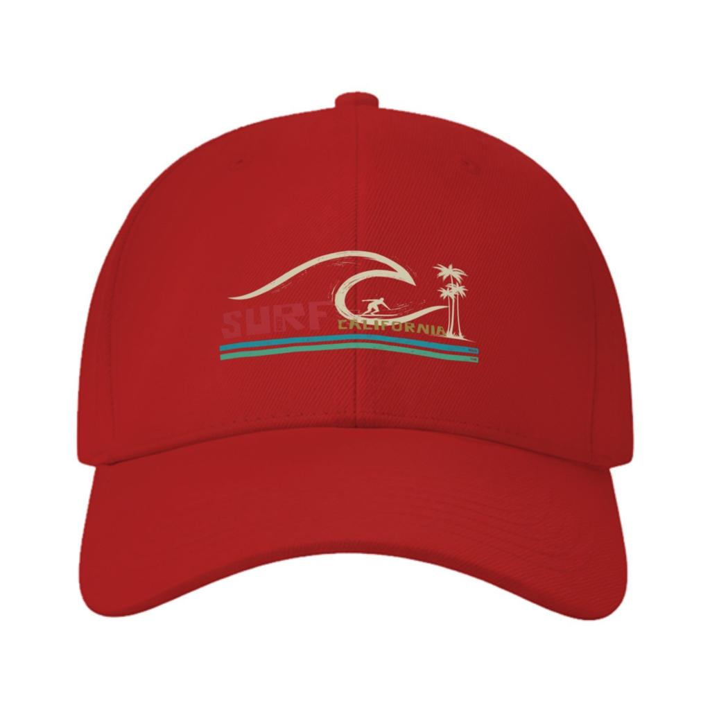 Surf California Beach Wave Graphic Baseball Cap Unisex Casual Cotton Adjustable Visor