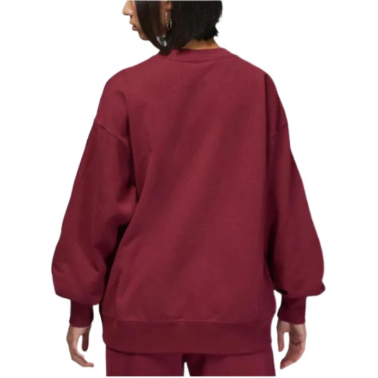 Jordan Relaxed Fleece Crew Neck Sweatshirt Women Tops Cherry-Red DQ4600-645