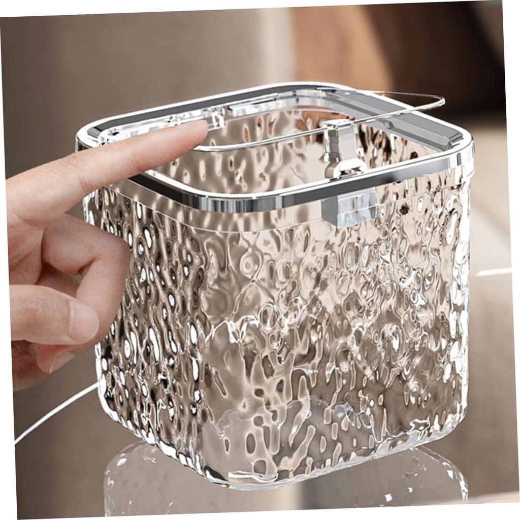 Hair Accessories Organizer Clear Hair Tie Organizer with Lid Desktop Storage Box Multifunctional for Laundry Pods Cotton Swab