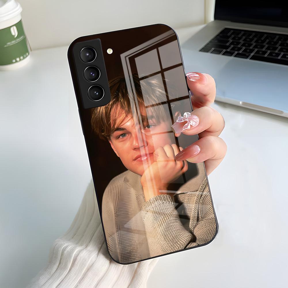 H-handsome L-Leonardo Phone Case For Samsung S26 S25 S24 FE S23 S22 S21 Plus S20 Ultra Note20Ultra Black Glass Cover