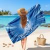 Warrington Wolves Customized Name Text Beach Towel, Soft Absorbent Towel Beach Pool Travel Personal Gift