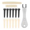 12Pcs Acoustic Guitar Bridge Pin Set Folk String Peg Kit Accessory with Saddle Nut Puller
