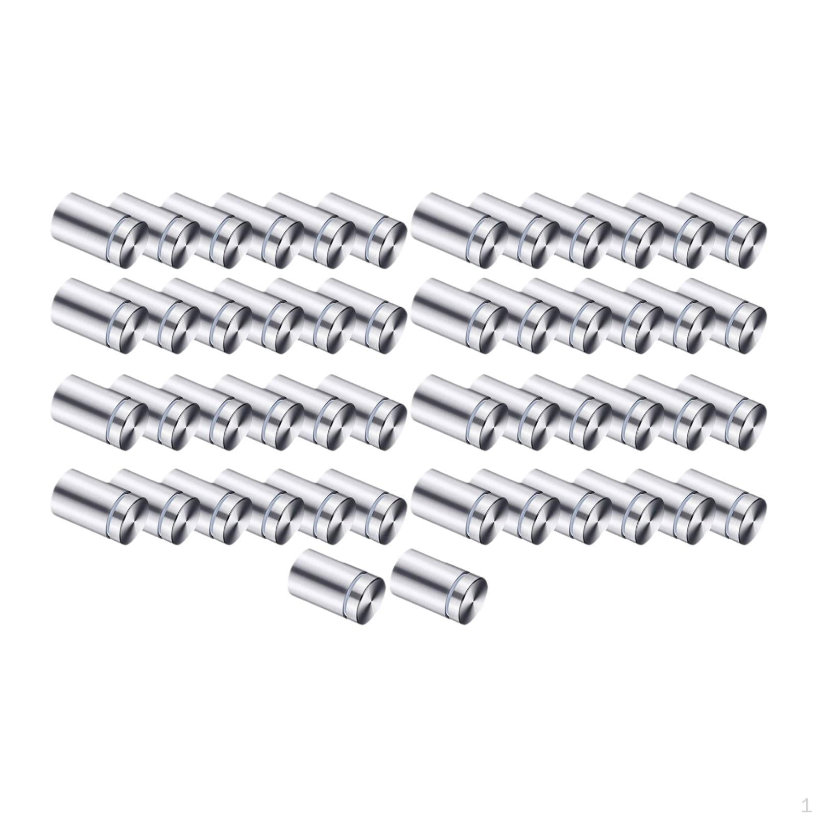 

50 штук Рекламные стеклянные гвозди, Настенные крепежные болты для рекламы, Прочные, Стойки для вывесок Silvery