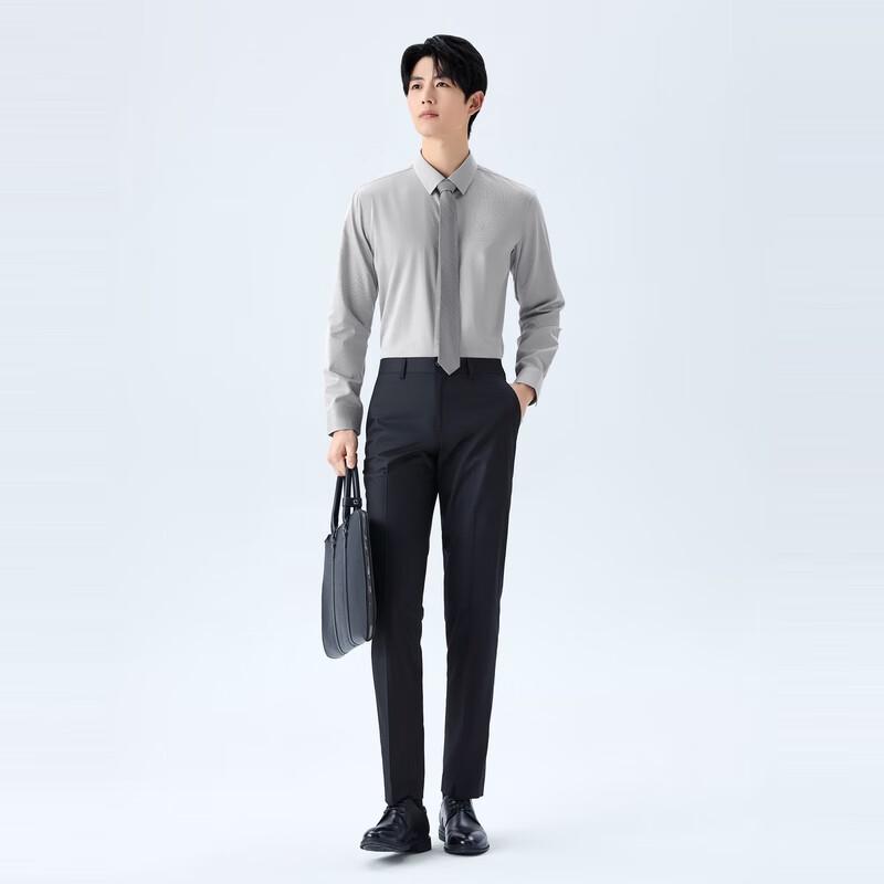 Septwolves Men's DP Non-Iron Cotton Long Sleeve Business Shirt