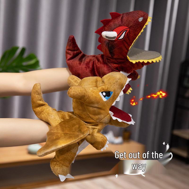 Movable Mouth Dinosaur Plush Hand Puppet - Cartoon Animal Toy & Birthday Gift