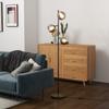 Metal Tree Floor Lamp with Three Glass Shades. 36x162cm. Black and Gray