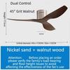 45/52" Nordic Ceiling Fan 35W DC Motor Low Noise Electric Fan 6 Wind Speeds Adjustable Home Restaurant Ceiling Fan