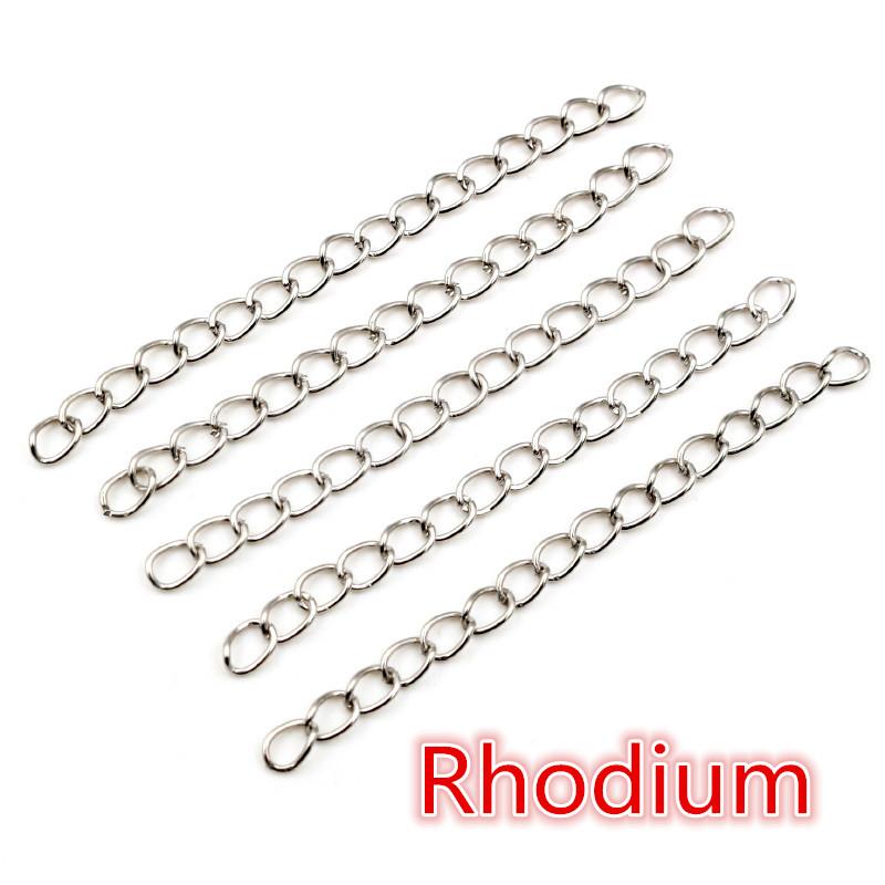 50pcs/lot 50mm 70mm 5x4mm Necklace Extension Chain Bulk Bracelet Extended Chains Tail Extender For DIY Jewelry Making Findings