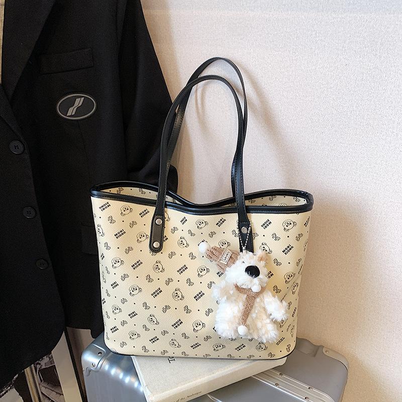 Korean casual fashion large-capacity bag women's 2025 summer new simple and fashionable high-value portable tote bag