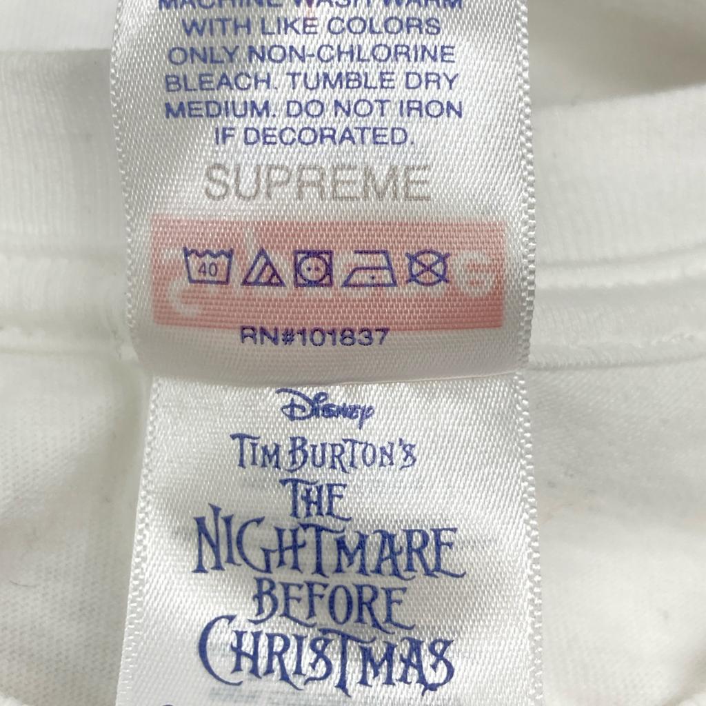 Supreme xDisney Disney [23AW] Nightmare Before Tim Burton Skeleton Short Sleeve T-Shirt tops L whiteUsed