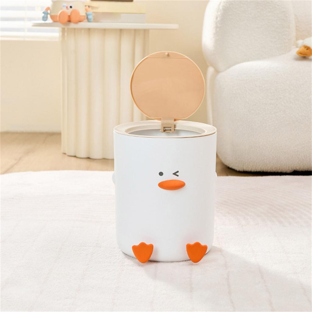 Modern Cartoon Duck Design Trash Can Luxury Gabage Bin For Kitchen Bathroom Office Small Space Use Practical Accessories