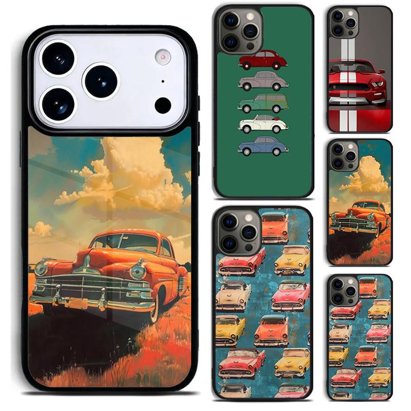 RETRO CLASSIC CARS Phone Case for iPhone 17 16 15 Pro Max Air 14 13 12 11 Plus Shockproof Capa Cover