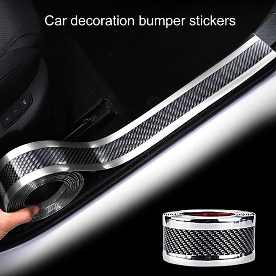 Panel Trim Sticker Wear-resistant Carbon Fiber Texture Strong Sticky Non-slip Scratch-resistant Protective Colorfast Car Outside Door Scuff Plate