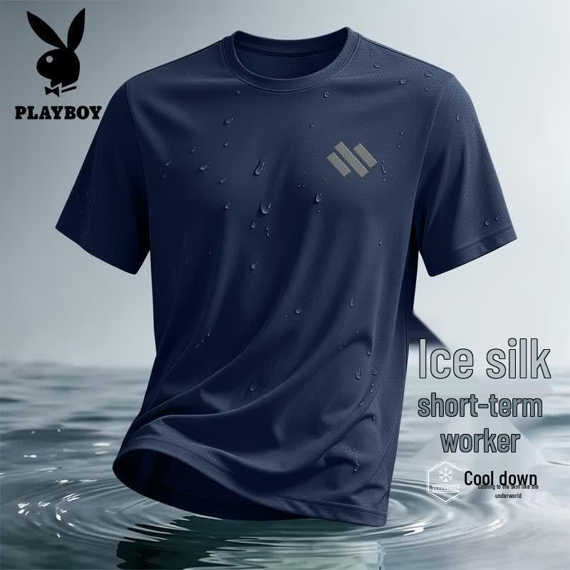 PLAYBOY Men s Ice Silk Quick Dry Short Sleeve T-Shirt XL