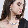 T0132 Bridal, High-End Micro-Inlaid Zircon Necklace Earrings, Two-Piece Set Of Noble Wedding Banquet Jewelry