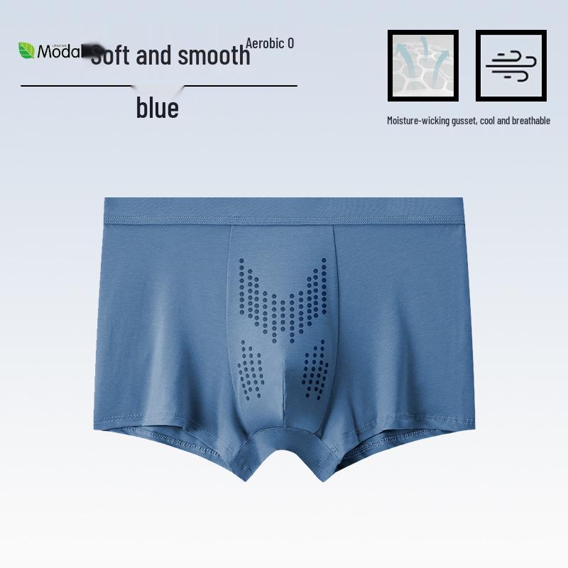Men's Oyster Antibacterial Breathable Knitted Mid-Waist Massage Underwear.