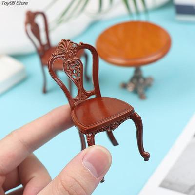 Dollhouse Miniature Wooden Table Furniture Stool Chair For Dolls House Decor Kids Pretend Play Toy 1Pc