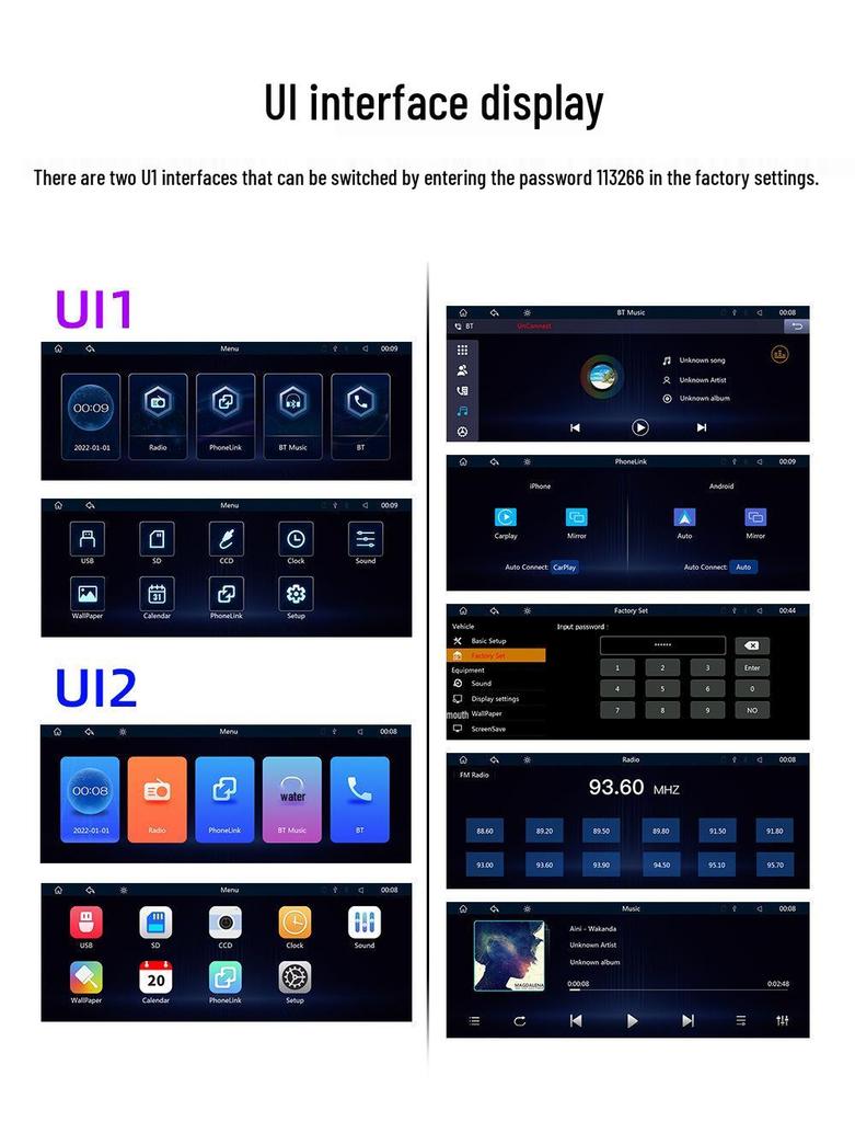 10.26-Inch Smart CarPlay Navigation Bluetooth Android MP5 Player