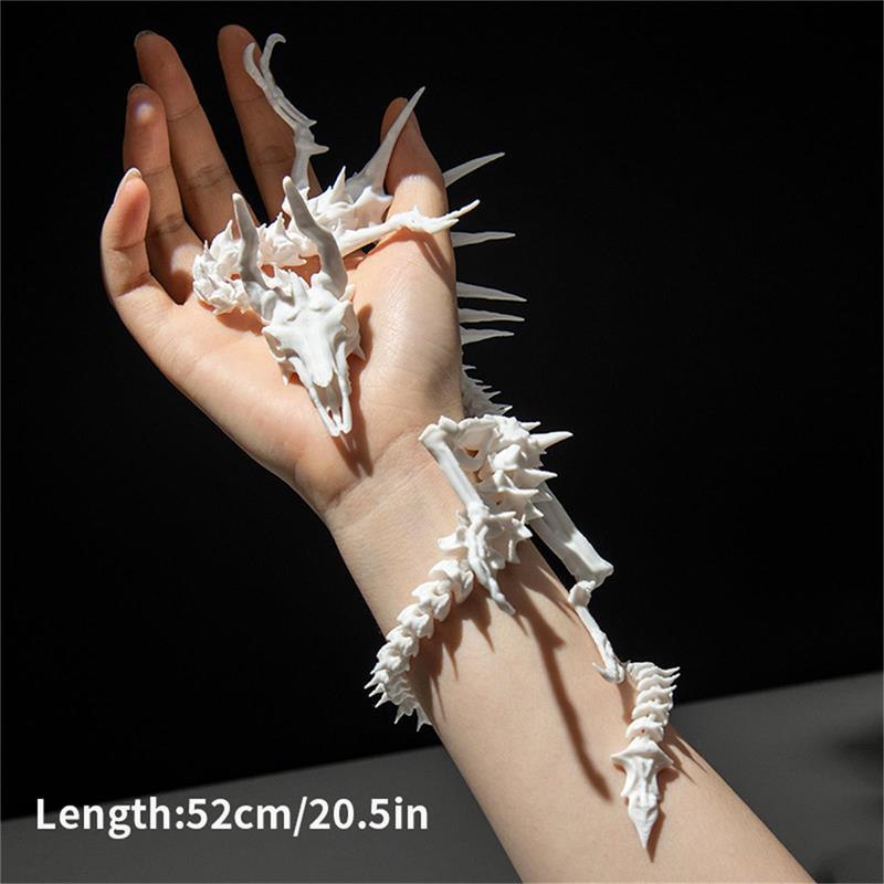 New 3D Printed Dragon Skeleton Model Full Body Movable Joint Skull Dragon Ornaments Creative Desktop Decoration Collection Gifts