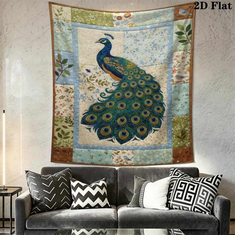 Peacock Wall Tapestry Aesthetic Wall Hanging Printed Fabric Blanket Decorative Tapestries for Bedroom Living Room Home Decor