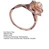 Two-tone Rose Flower Decor Finger Ring Sparkling Cubic Zirconia Inlaid Delicate Handcrafted Finger Band Women Jewelry Gift