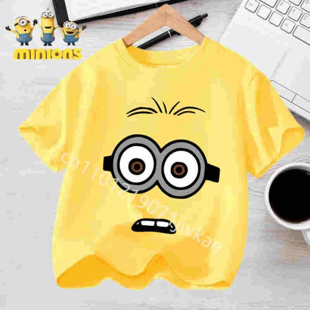 Anime Minions T-shirts for Children Kawaii Cartoon Graphic T Shirts Girls Casual Short Sleeves Tops Summer Baby Boys Clothing