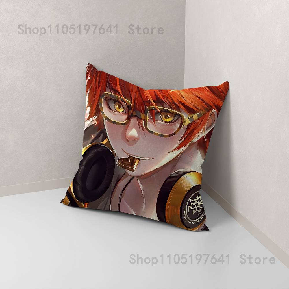 Anime Mystic Messenger Spiel 707 Kissenbezug niedliche Cartoon-FanartikelSchlafzimmer Sofa Dekokissenbezug Weicher Kissenbezug