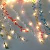 Multi Color Satin Ribbon Ultrasonic Cut Foliage Ribbon Handmade Bow Leaf Trim  Tree Ornament
