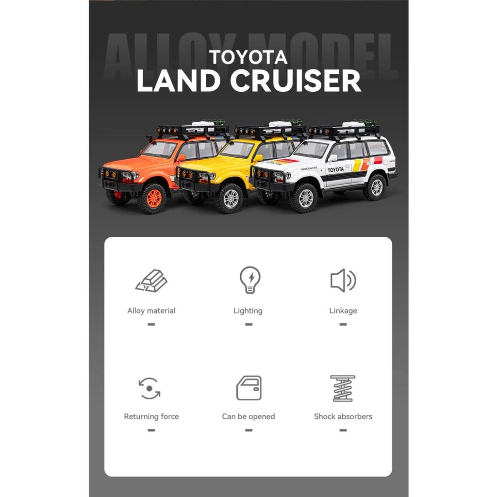 1/24 Toyota Land Cruiser LC80 Alloy Car Model Diecast Metal Car Model Children's Toys Vehicle Toy Models Games Child Games Child